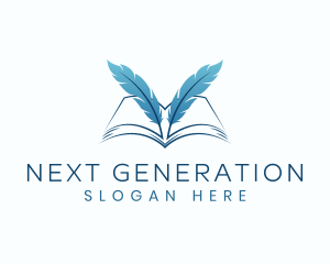 Feather Book Author logo design