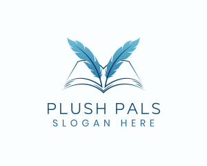 Feather Book Author logo design