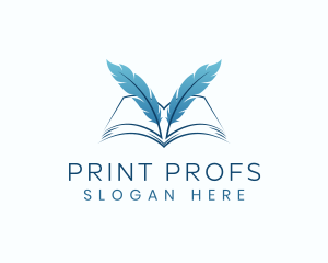 Feather Book Author logo design