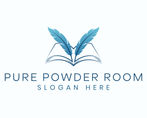 Feather Book Author logo design