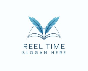 Feather Book Author logo design