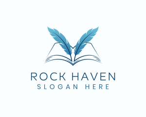 Feather Book Author logo design