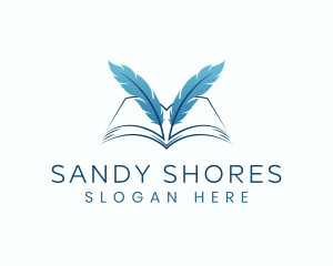 Feather Book Author logo design