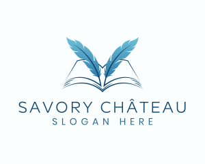 Feather Book Author logo design