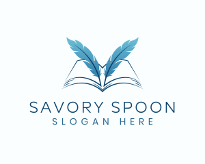 Feather Book Author logo design