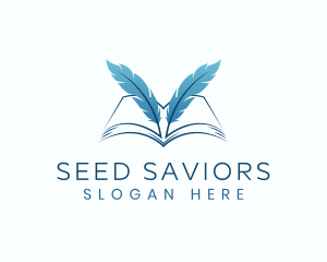 Feather Book Author logo design