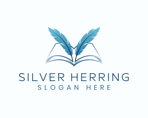 Feather Book Author logo design