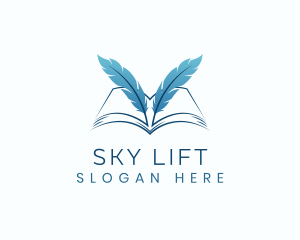 Feather Book Author logo design