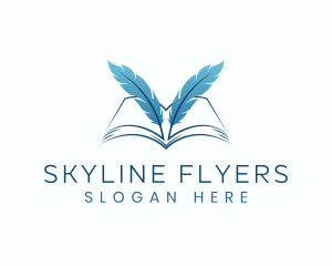 Feather Book Author logo design