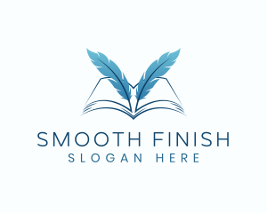 Feather Book Author logo design