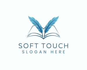 Feather Book Author logo design