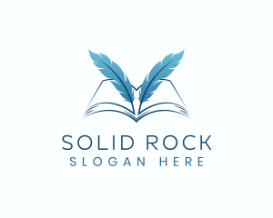 Feather Book Author logo design