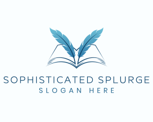 Feather Book Author logo design