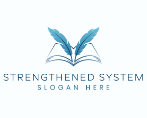 Feather Book Author logo design