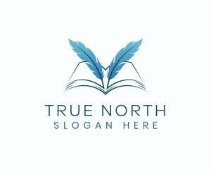 Feather Book Author logo design