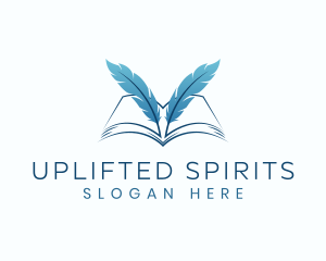 Feather Book Author logo design