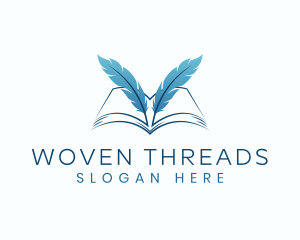 Feather Book Author logo design