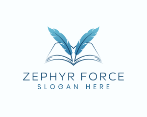 Feather Book Author logo design