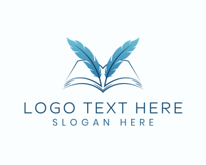 Typography - Feather Book Author logo design