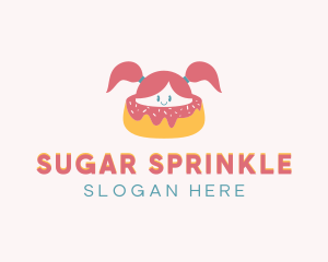 Girl Donut Dessert logo design