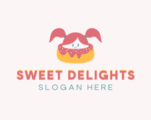 Girl Donut Dessert logo