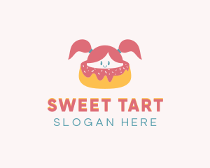 Girl Donut Dessert logo design