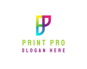 Print Process Ink Letter P logo design