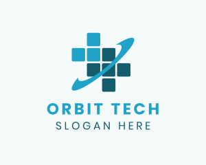 Medical Cross Orbit logo design