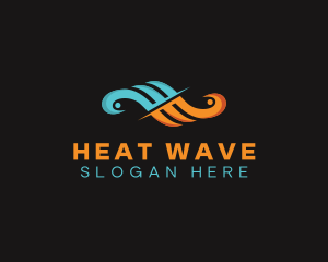 Cooling Heating Airflow logo design