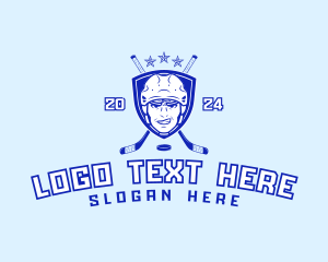 Ice Hockey Mascot Shield logo