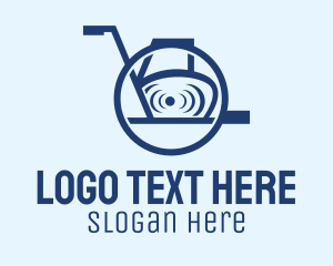 Patient - Modern Blue Wheelchair logo design