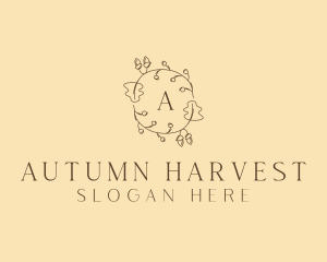 Autumn Leaf Wreath logo design