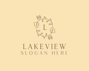 Autumn Leaf Wreath logo design