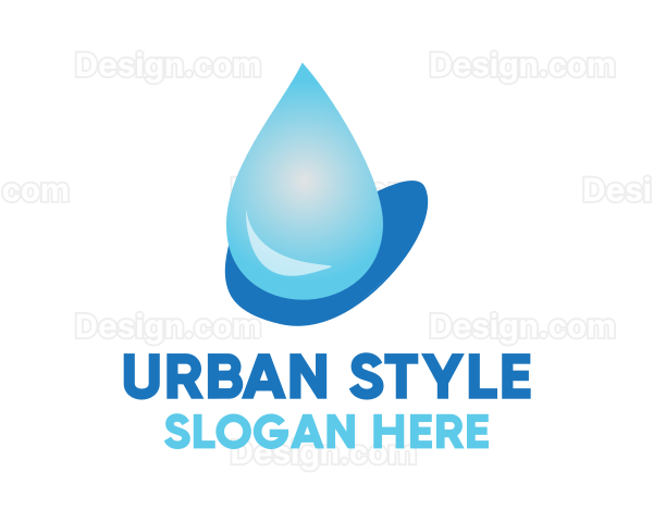 Water Droplet Beverage Logo