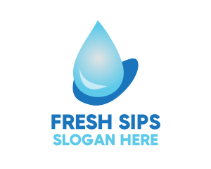 Water Droplet Beverage  logo design