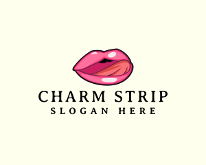 Sensual Woman Tongue logo design