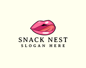 Sensual Woman Tongue logo design