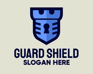 Blue Keyhole Shield logo