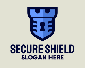 Blue Keyhole Shield logo