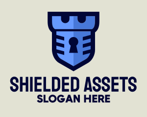 Blue Keyhole Shield logo