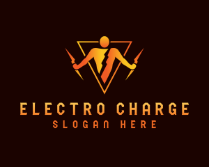 Lightning Voltage Human logo design