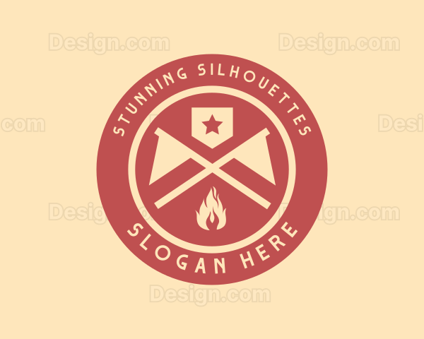 Outdoor Campfire Flag Logo