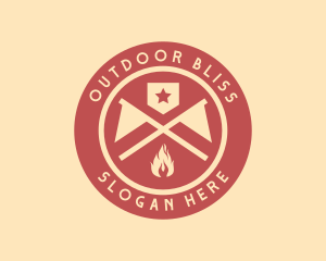 Outdoor Campfire Flag logo design