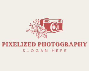 Rangefinder Camera Flower logo design