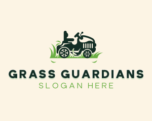 Grass Mowing Lawn Mower logo design