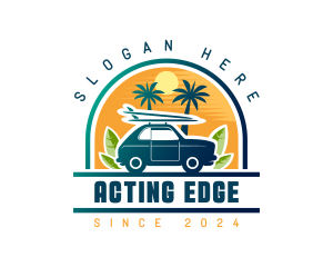 Surfer Tourist Car Travel logo design