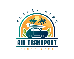 Surfer Tourist Car Travel logo design