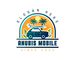 Surfer Tourist Car Travel logo design