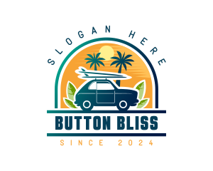 Surfer Tourist Car Travel logo design