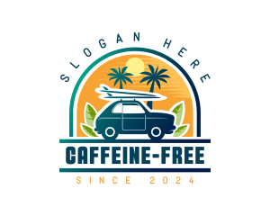 Surfer Tourist Car Travel logo design